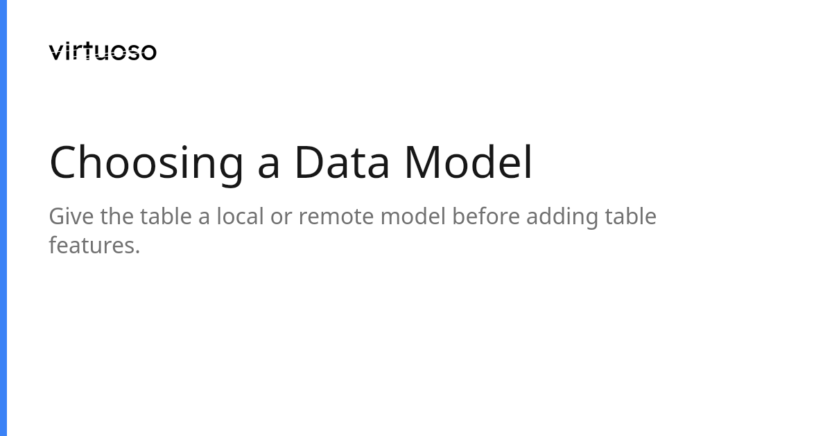 Choosing a Data Model | Virtuoso