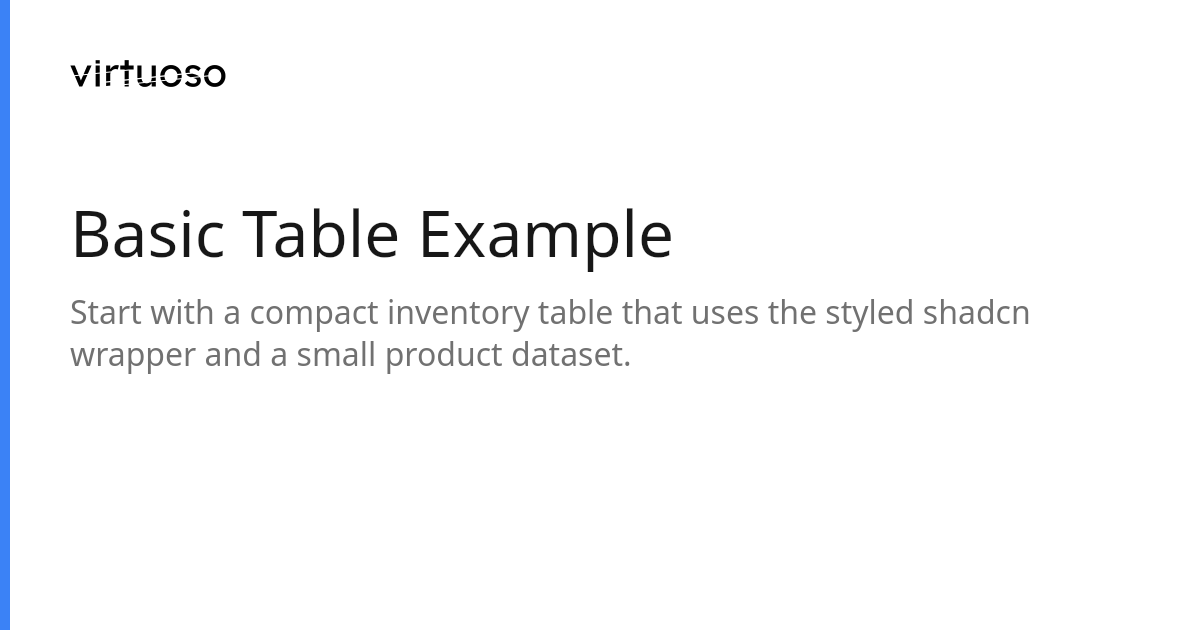 Basic Table Example | Virtuoso