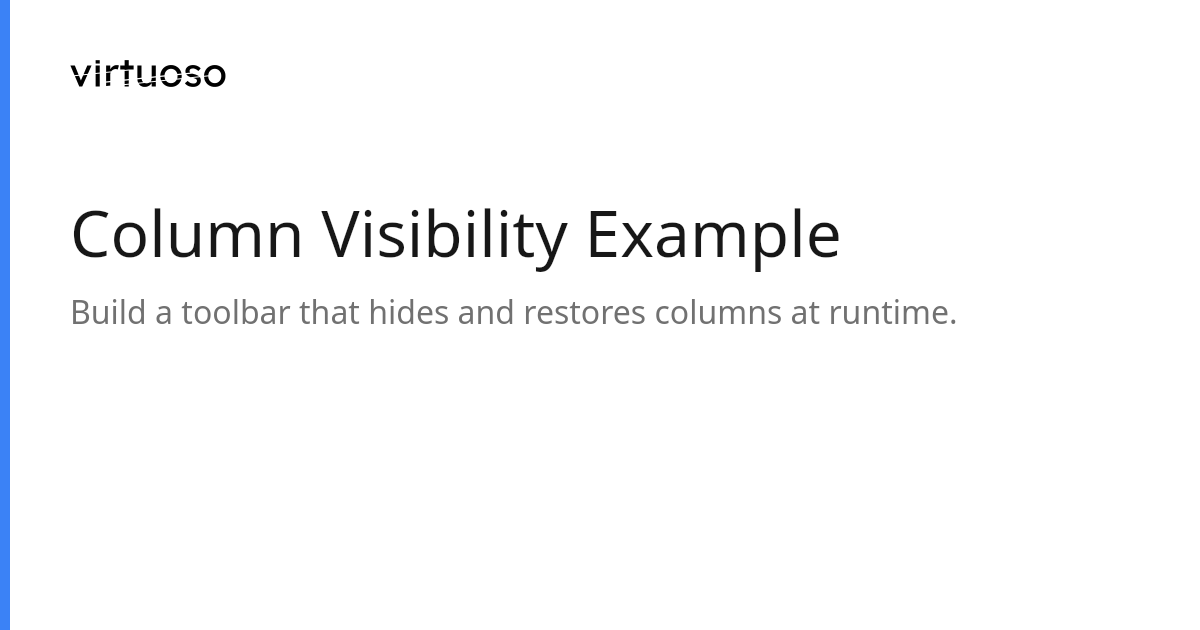 Column Visibility Example | Virtuoso