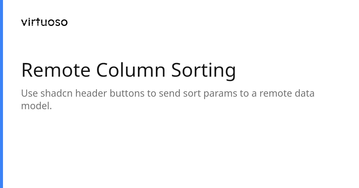 Remote Column Sorting | Virtuoso