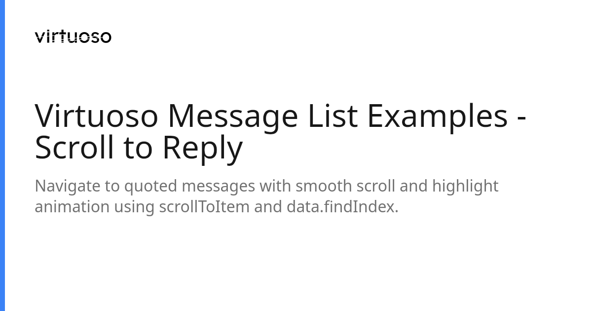 Message Note Scroll Virtuoso Message List Examples - Scroll to Reply | Virtuoso