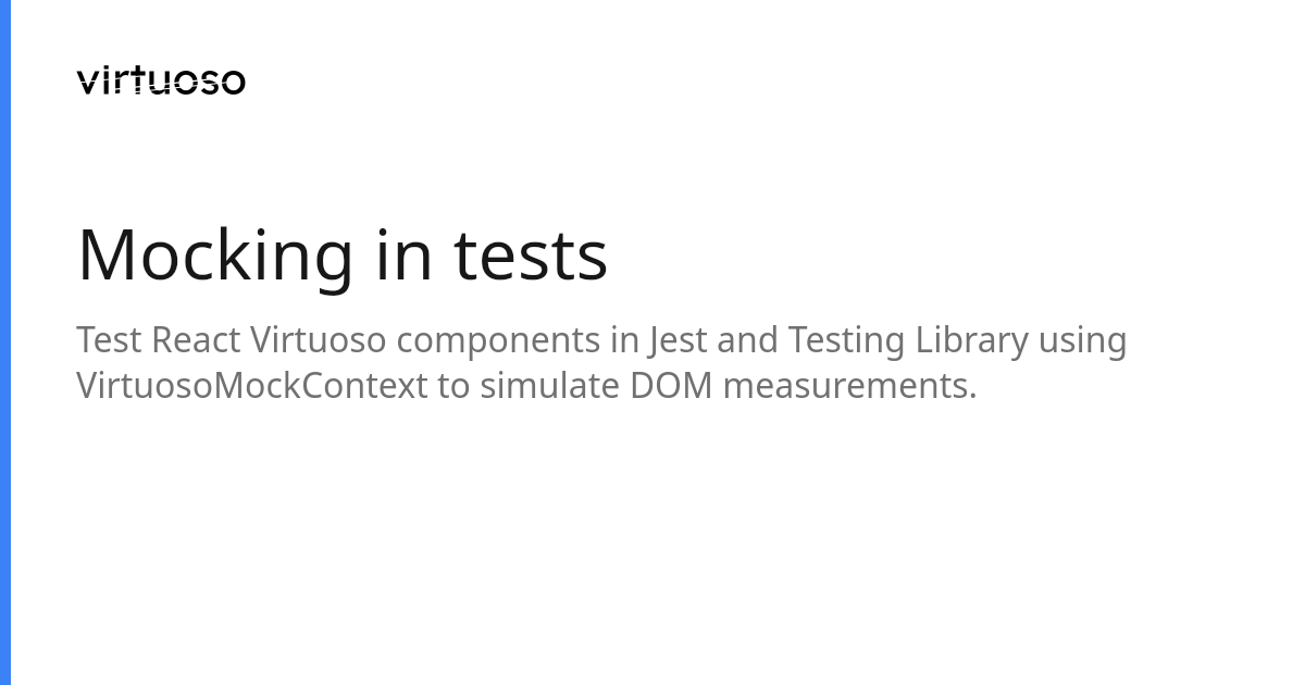 Mocking in tests | Virtuoso