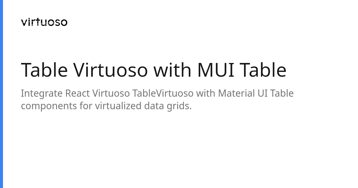 Table Virtuoso with MUI Table | Virtuoso