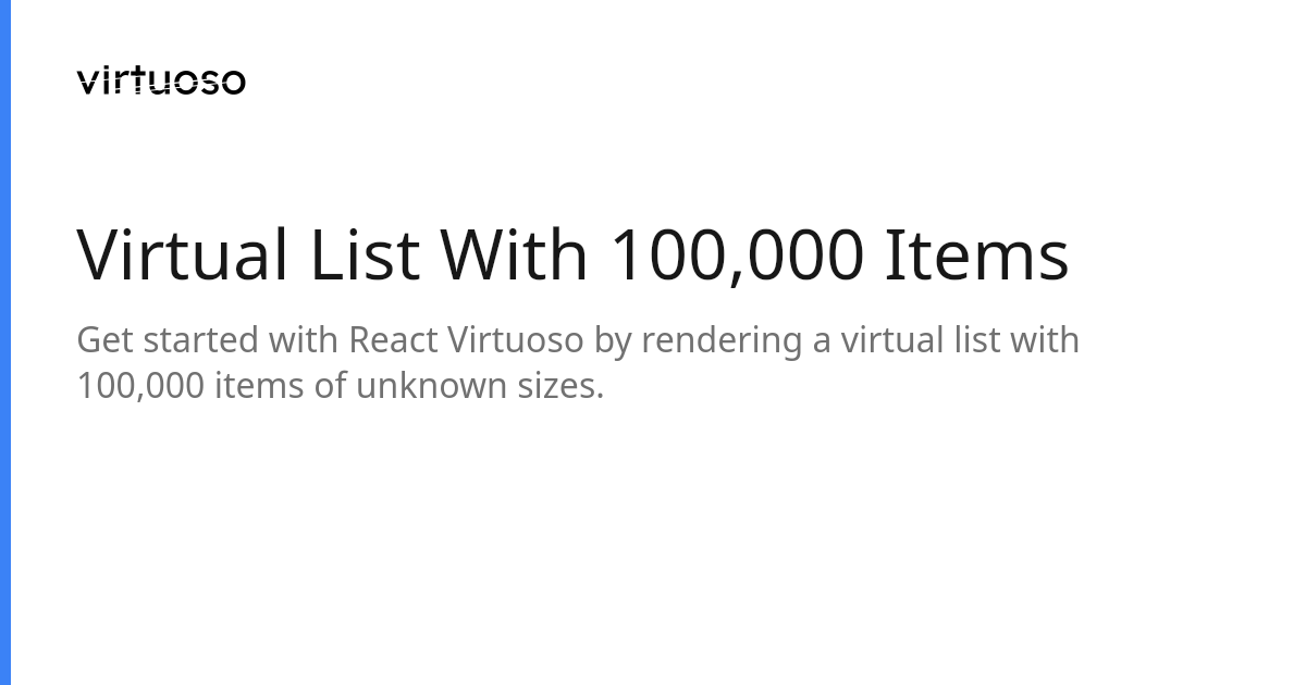 Virtual List With 100,000 Items | Virtuoso